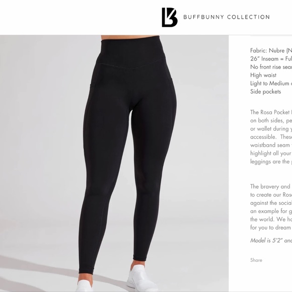 Buffbunny Collection Pants - Buff bunny Rosa Pocket Leggings - XS in Black